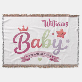Mooie baby typografie – Je wordt zo bemind Deken