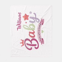 Mooie baby typografie – Je wordt zo bemind Fleece Deken