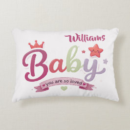 Mooie baby-typografie op maat accent kussen