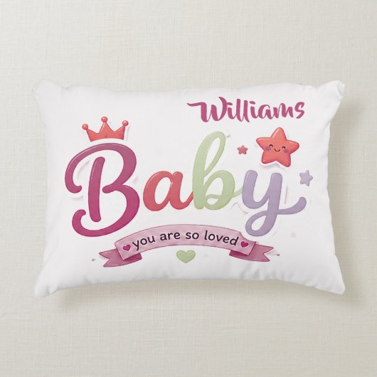 Mooie baby-typografie op maat accent kussen (Voorkant)