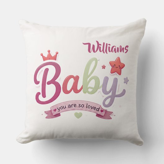 Mooie baby-typografie op maat kussen (Voorkant)