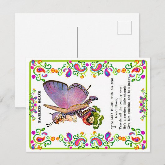 Mooie baby vlinder afbeeldingen briefkaart (Voorkant / Achterkant)