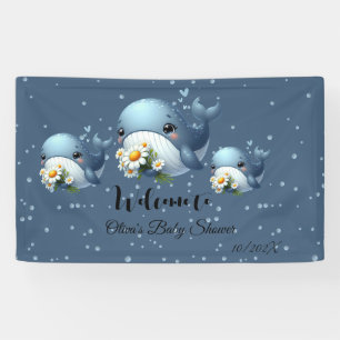 Mooie baby walvis baby shower banner