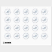 Mooie Baby Walvis Ster Strepen Blauw Retouradres Ronde Sticker (Vel)
