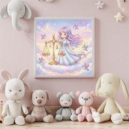 Mooie Baby Weegschaal Zodiac Muur Kunst Poster