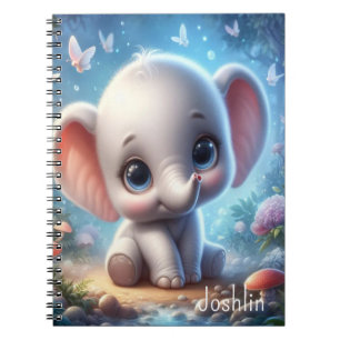 Mooie baby witte olifant spiraal notitieboek 