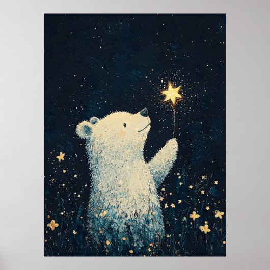 Mooie babybeer nursery kids kamer print (Voorkant)