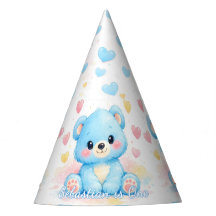 Mooie Babyberen Blauwe Verjaardag Pastel Feesthoed