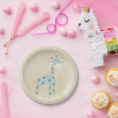 Mooie babyblauwe Giraffe Papieren Bordje (Feest)