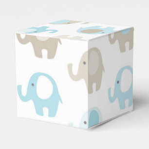 Mooie babyblauwe olifanten bedankdoosjes