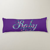 Mooie babyblauwe Paarse roze bloemen Lichaamskussen (Achterkant)