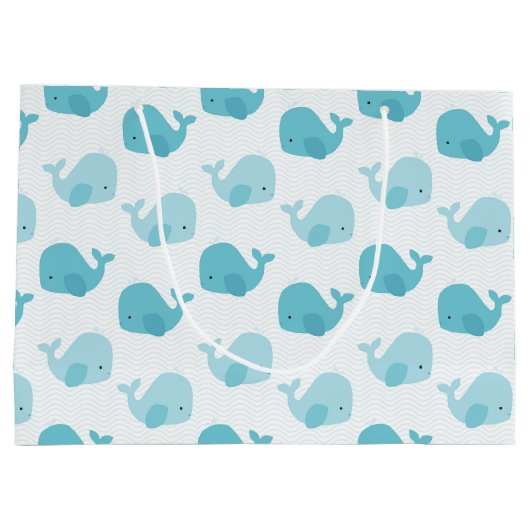 Mooie babyblauwe walvissen groot cadeauzakje (Achterkant)