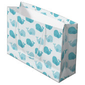 Mooie babyblauwe walvissen groot cadeauzakje (Voorkant Gekanteld)