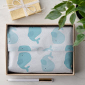 Mooie babyblauwe walvissen tissuepapier (Geschenk)