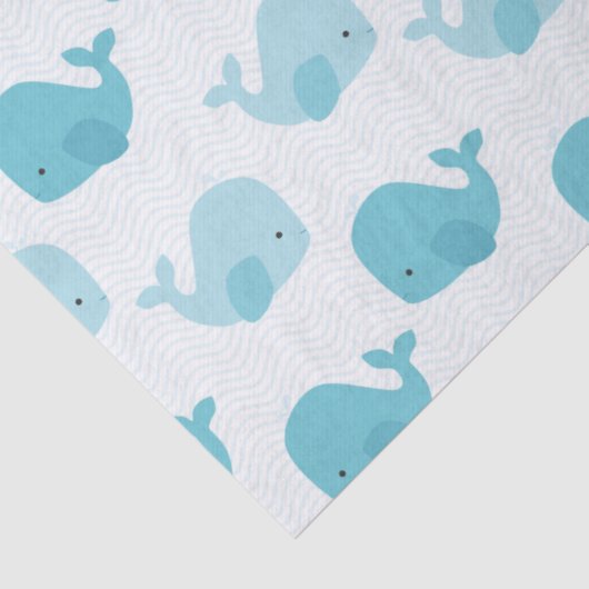 Mooie babyblauwe walvissen tissuepapier (Detail)