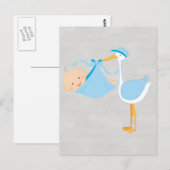 Mooie babyblauwe winkel, een jongen! briefkaart (Voorkant / Achterkant)