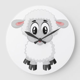 Mooie babyboerderijlam grote klok