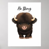 Mooie babybuffel muurprint voor de kinderkamer poster (Voorkant)