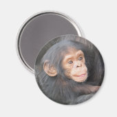 Mooie babychimpansee foto magneet (Voorkant / Achterkant)