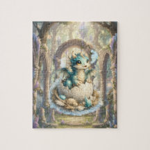 Mooie Babydraak Uitbroedende Fantasy Legpuzzel