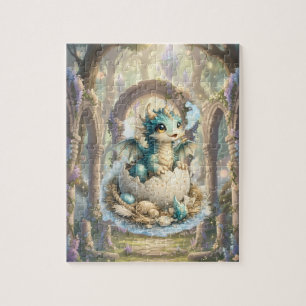 Mooie Babydraak Uitbroedende Fantasy Legpuzzel