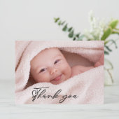 Mooie Babyfoto Bedankkaart (Staand voorkant)