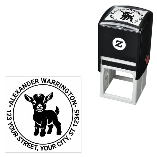 Mooie babygeit staand #1 naam retouradres  zelfinktende stempel (In situ)