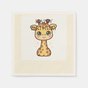 Mooie babygiraffe-verjaardagsservetten servet