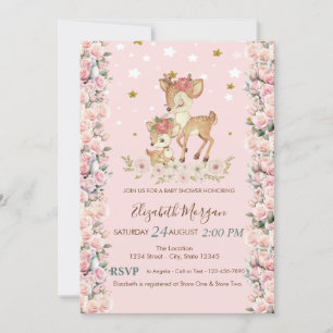 Mooie Babyherten Bloemen Rozen Sterren Baby Shower Kaart