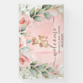 Mooie babyherten roze rozen spandoek (Verticaal)