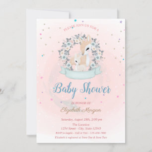 Mooie babyherten, sterren blauwe rozen baby shower kaart