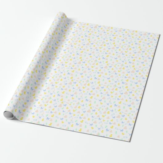 Mooie babyjongen inpakpapier (Uitgerold)
