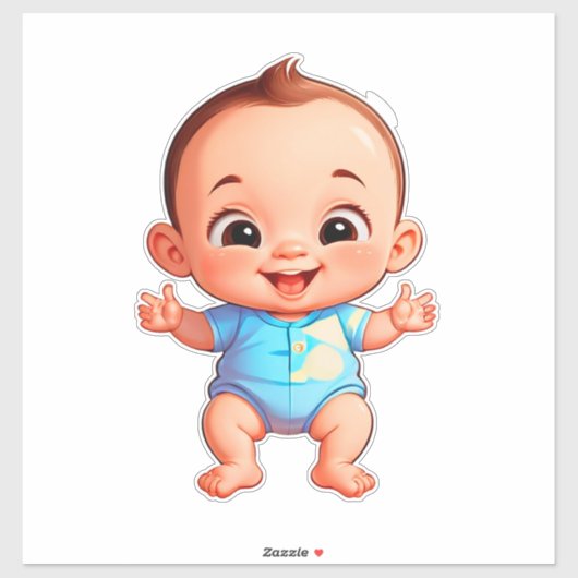 Mooie babyjongen sticker (Vel)