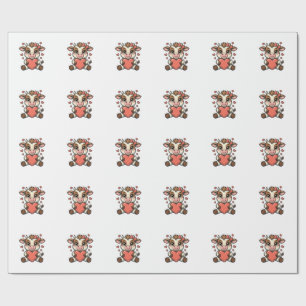Mooie babykoe met hart vintage gravure shirt cadeaupapier