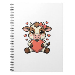 Mooie babykoe met hart vintage gravure shirt notitieboek