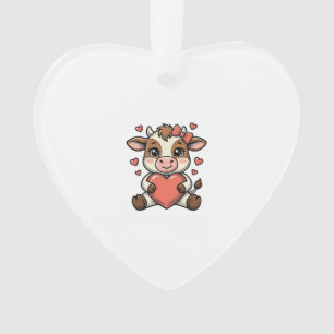 Mooie babykoe met hart vintage gravure shirt ornament