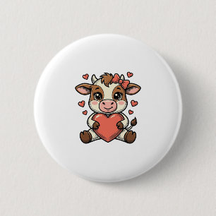 Mooie babykoe met hart vintage gravure shirt ronde button 5,7 cm