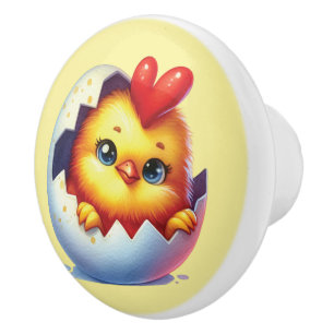 Mooie babykuiken kinderkamer keramische knop