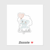Mooie babyolifant, ballon sticker (Vel)
