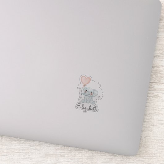 Mooie babyolifant, ballon sticker (Detail)