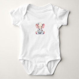 Mooie babyolifant met bloemen Welkom baby kunst Romper