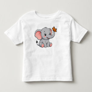 Mooie babyolifant met vlinder peuter T-shirt