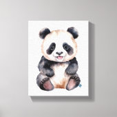 Mooie babypanda aquarel canvas afdruk (Voorkant)