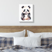 Mooie babypanda aquarel canvas afdruk (Insitu (Slaapkamer))