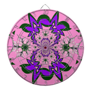 Mooie babyroze bloemige paarse schaduw motief kuns dartbord