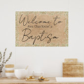 Mooie Baby's Breath Bloemen Rustische Doop Uitnodi Poster (Keuken)