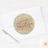 Mooie Baby's Breath Waterverf Bloemen Boho Doopfee Ronde Sticker (Envelop)