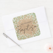 Mooie Baby's Breath Waterverf Bloemen Boho Doopfee Vierkante Sticker (Envelop)