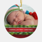 Mooie Baby's Eerste Kerstfoto Ornament (Voorkant)