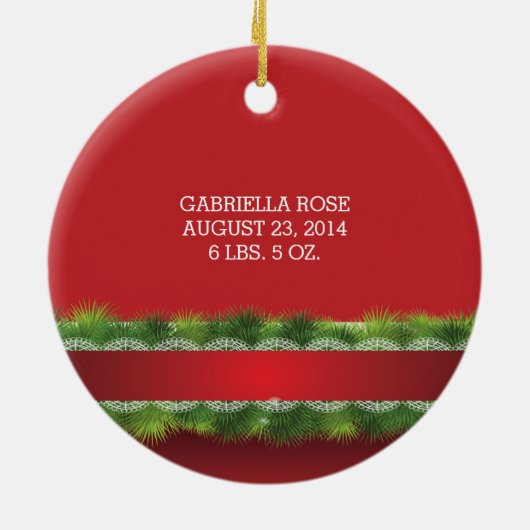 Mooie Baby's Eerste Kerstfoto Ornament (Achterkant)